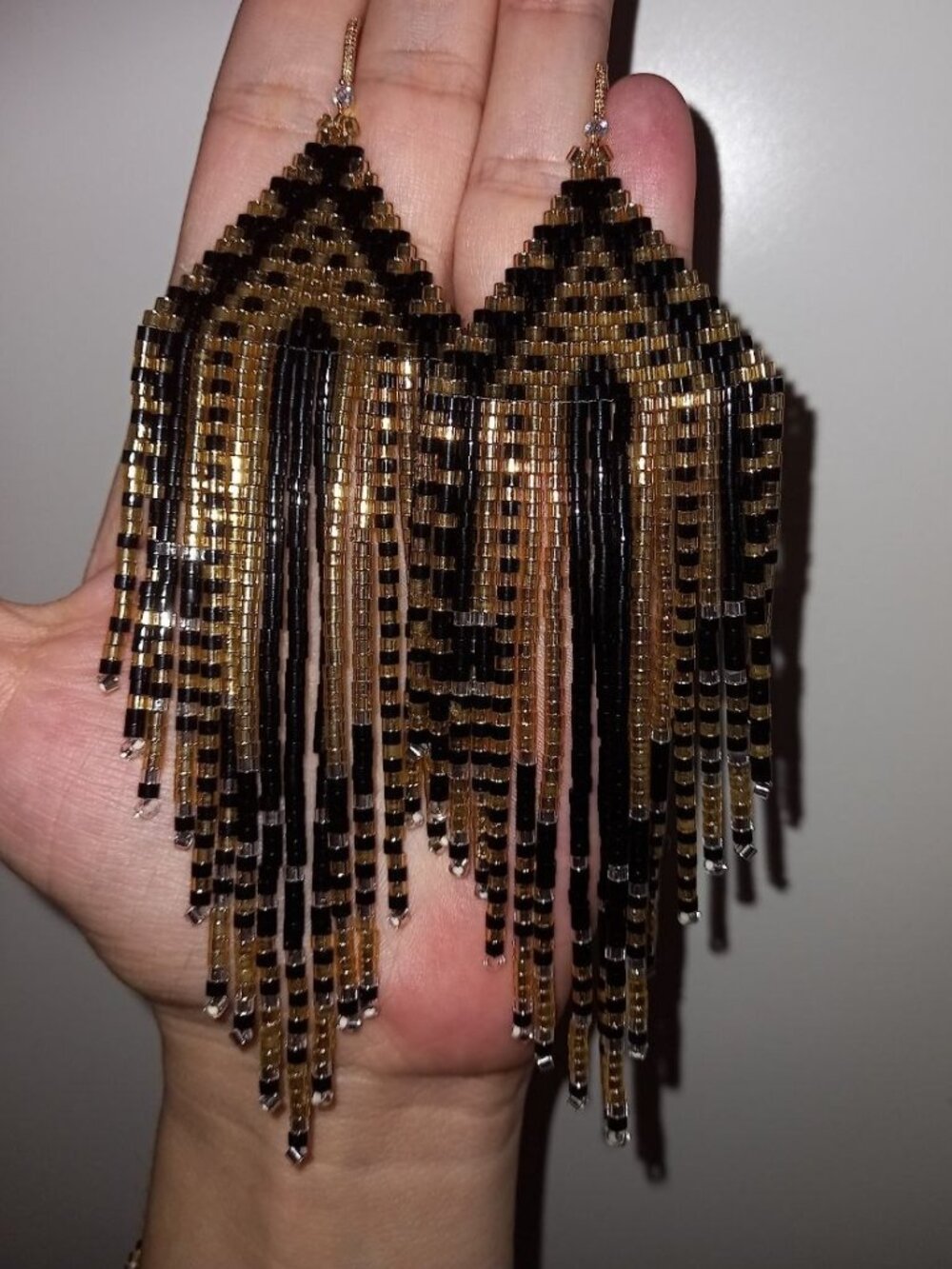 Luxury Black & Gold Statement Earrings